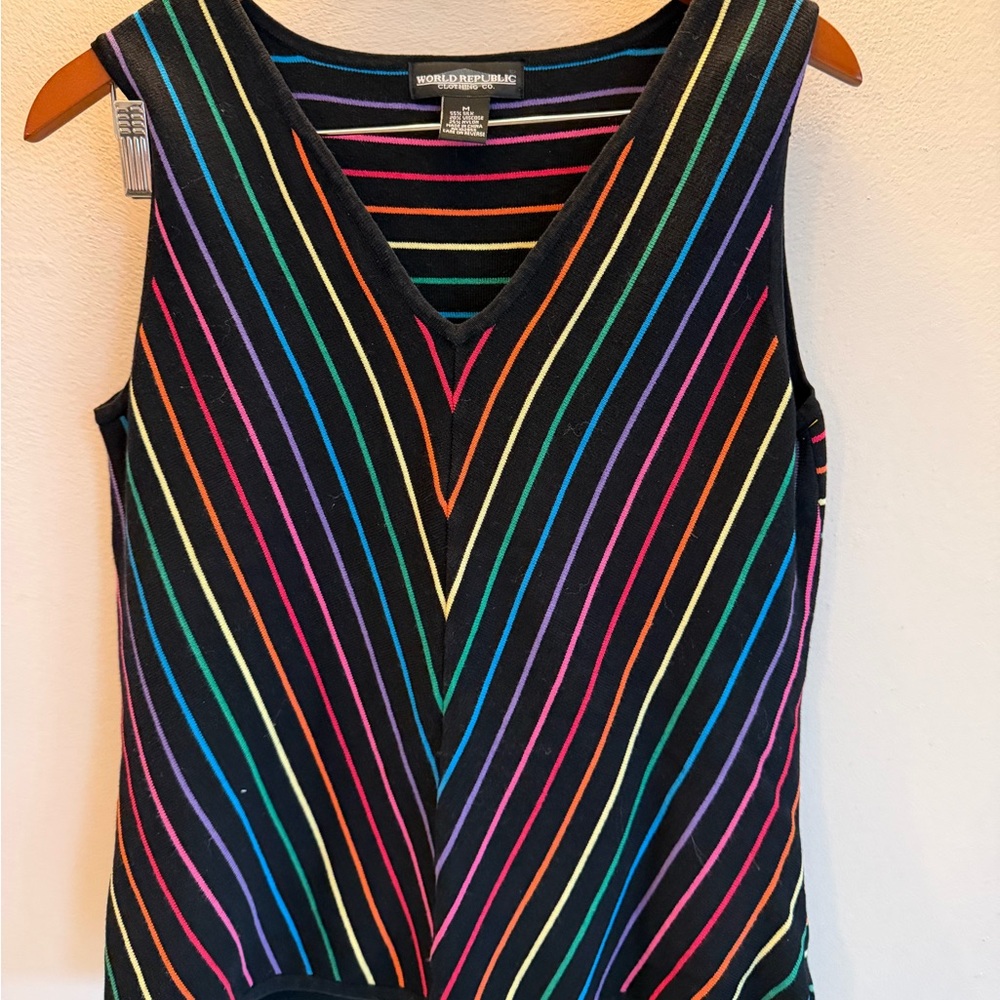 World republic  Multicolor Striped Tank Top medium - Picture 3 of 4